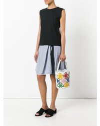 Белая сумка-мешок с цветочным принтом от Sara Battaglia