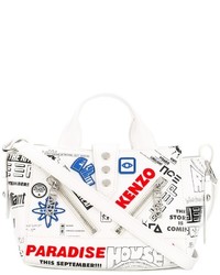 Женская белая сумка с принтом от Kenzo