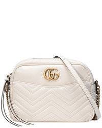 Женская белая сумка с узором зигзаг от Gucci