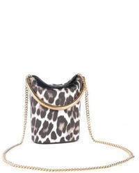Белая сумка через плечо с леопардовым принтом