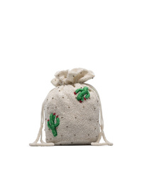 Белая сумка через плечо с пайетками с украшением от Ganni