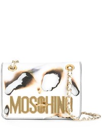 Белая сумка через плечо от Moschino