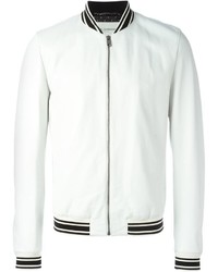 Мужская белая университетская куртка от Dolce & Gabbana