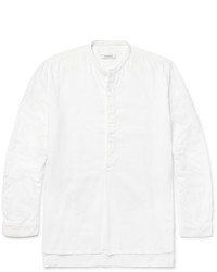 Белая фланелевая рубашка с длинным рукавом