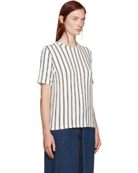 Женская белая футболка в вертикальную полоску от Aalto