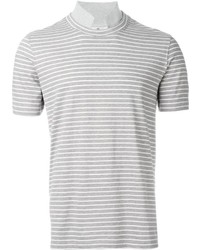 Мужская белая футболка в горизонтальную полоску от Brunello Cucinelli