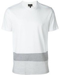 Мужская белая футболка в горизонтальную полоску от Emporio Armani