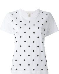 Женская белая футболка в горошек от Marc Jacobs