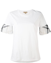 Женская белая футболка в шотландскую клетку от Burberry