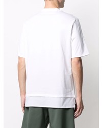 Мужская белая футболка на пуговицах с вышивкой от Low Brand