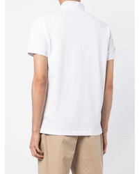 Мужская белая футболка на пуговицах с принтом от Shanghai Tang