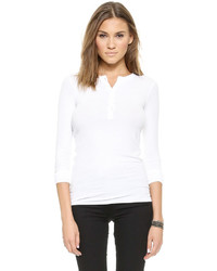 Женская белая футболка на пуговицах от ATM Anthony Thomas Melillo
