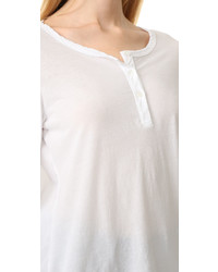 Женская белая футболка на пуговицах от James Perse