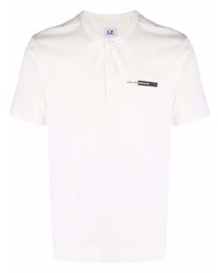 Мужская белая футболка на пуговицах от C.P. Company