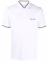 Мужская белая футболка на пуговицах от Calvin Klein