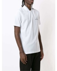 Мужская белая футболка на пуговицах от Armani Exchange