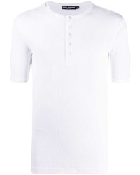 Мужская белая футболка на пуговицах от Dolce & Gabbana