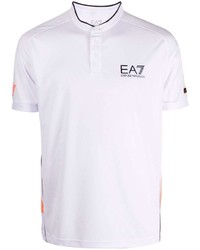 Мужская белая футболка на пуговицах от Ea7 Emporio Armani