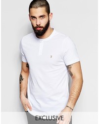 Мужская белая футболка на пуговицах от Farah