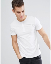 Мужская белая футболка на пуговицах от French Connection