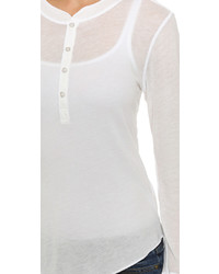 Женская белая футболка на пуговицах от NSF