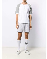 Мужская белая футболка на пуговицах от Thom Browne