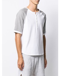 Мужская белая футболка на пуговицах от Thom Browne