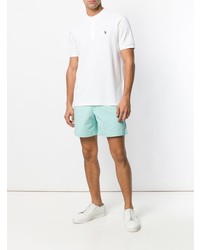 Мужская белая футболка на пуговицах от Polo Ralph Lauren