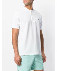 Мужская белая футболка на пуговицах от Polo Ralph Lauren