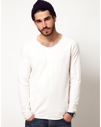 Мужская белая футболка на пуговицах от Nudie Jeans