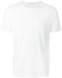 Мужская белая футболка на пуговицах от Paolo Pecora