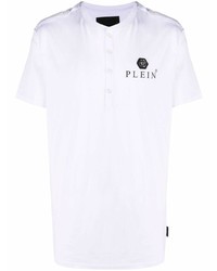 Мужская белая футболка на пуговицах от Philipp Plein