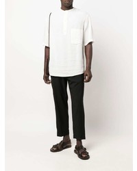 Мужская белая футболка на пуговицах от Costumein