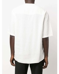 Мужская белая футболка на пуговицах от Costumein