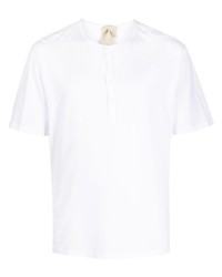 Мужская белая футболка на пуговицах от Ten C