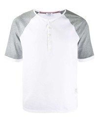Мужская белая футболка на пуговицах от Thom Browne