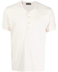 Мужская белая футболка на пуговицах от Tom Ford
