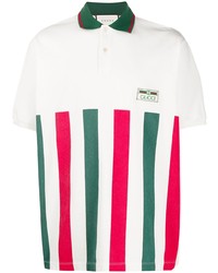Мужская белая футболка-поло в вертикальную полоску от Gucci