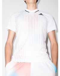Мужская белая футболка-поло в вертикальную полоску от adidas Tennis