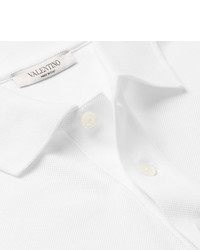 Мужская белая футболка-поло в горизонтальную полоску от Valentino