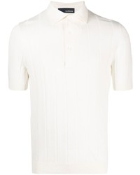 Мужская белая футболка-поло в горизонтальную полоску от Lardini