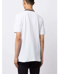Мужская белая футболка-поло в горизонтальную полоску от BOSS