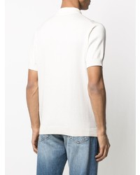 Мужская белая футболка-поло в горизонтальную полоску от Missoni