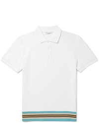 Мужская белая футболка-поло в горизонтальную полоску от Valentino