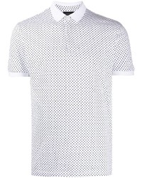 Мужская белая футболка-поло в горошек от Emporio Armani