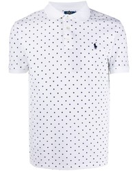 Мужская белая футболка-поло в горошек от Polo Ralph Lauren