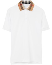 Мужская белая футболка-поло в клетку от Burberry
