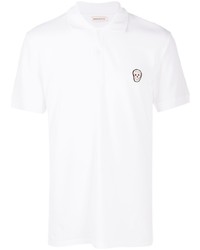 Мужская белая футболка-поло с вышивкой от Alexander McQueen