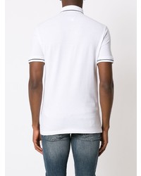 Мужская белая футболка-поло с вышивкой от Armani Exchange