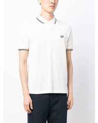 Мужская белая футболка-поло с вышивкой от Fred Perry